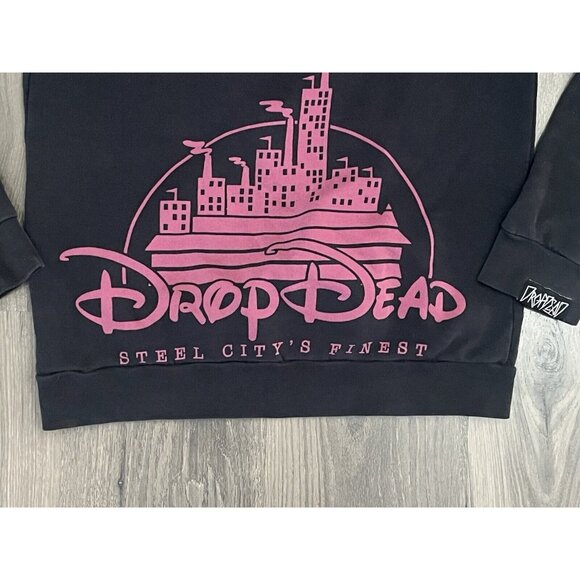 Drop Dead Clothing Disney Zombie Mickey Crewneck Sweatshirt Small Black - Fade? - Picture 7 of 8